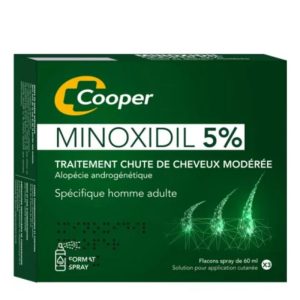 Cooper Minoxidil 5% Traitement Chute de Cheveux – Homme (Boîte de 3 flacons de 60ml)