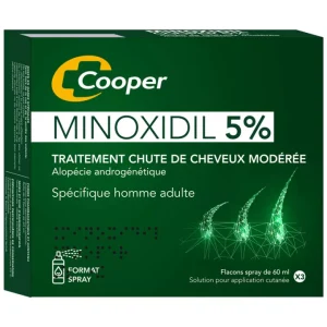 COOPER MINOXIDIL 5% solution coffret 3 flacons de 60 ml