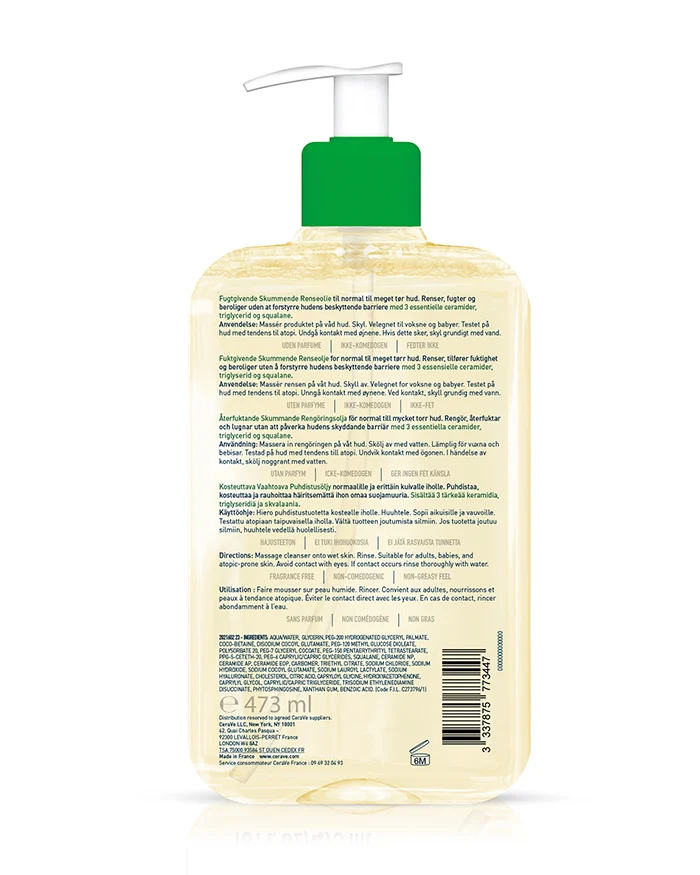 CeraVe Huile Lavante Moussante Hydratante Pour peaux normales à très sèches et à tendance atopique – Image 2