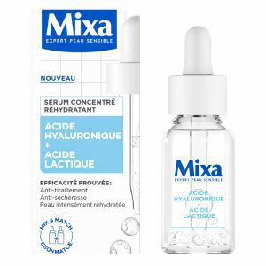 Mixa Sérum Concentré Réhydratant – Acide Hyaluronique + Acide Lactique – Peaux Sensibles (30 ml)