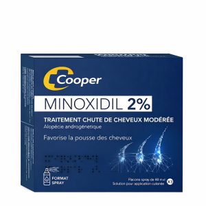 Cooper Minoxidil 2% – Traitement Chute de Cheveux Modérée (Alopécie Androgénétique) – Pack de 3 Flacons de 60 ml