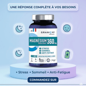 Granions – Magnésium Bisglycinate 360 mg | Stress, Sommeil & Anti-Fatigue - 60 Comprimés