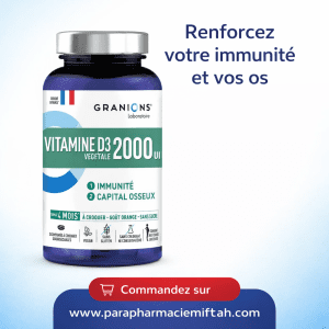 Granions Vitamine D3 Végétale 2000 UI – Immunité & Santé Osseuse
