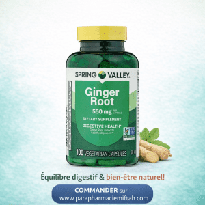 Spring Valley Ginger Root 550 mg – Digestion & Bien-être naturel
