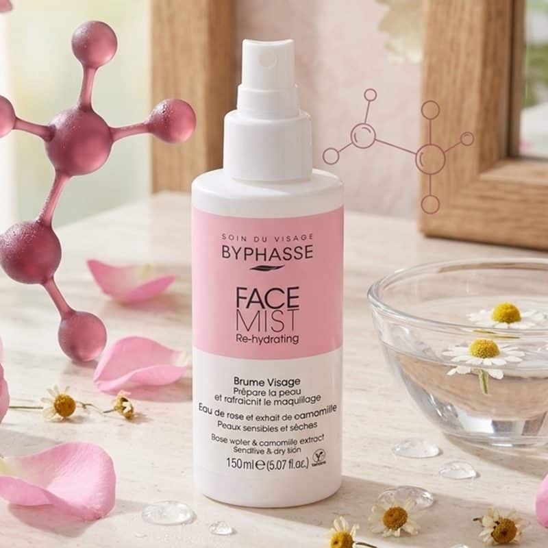 BYPHASSE Brume Visage Réhydratante - Eau de rose et camomille - 150ml
