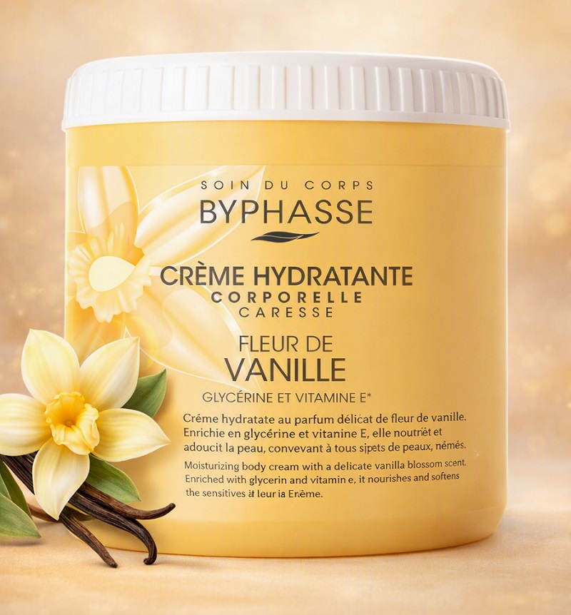 BYPHASSE – Crème Hydratante Corporelle Caresse à la Fleur de Vanille