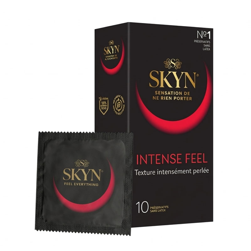 SKYN Intense Feel - Préservatifs Sans Latex Texture Intensément Perlée (Boîte de 10)
